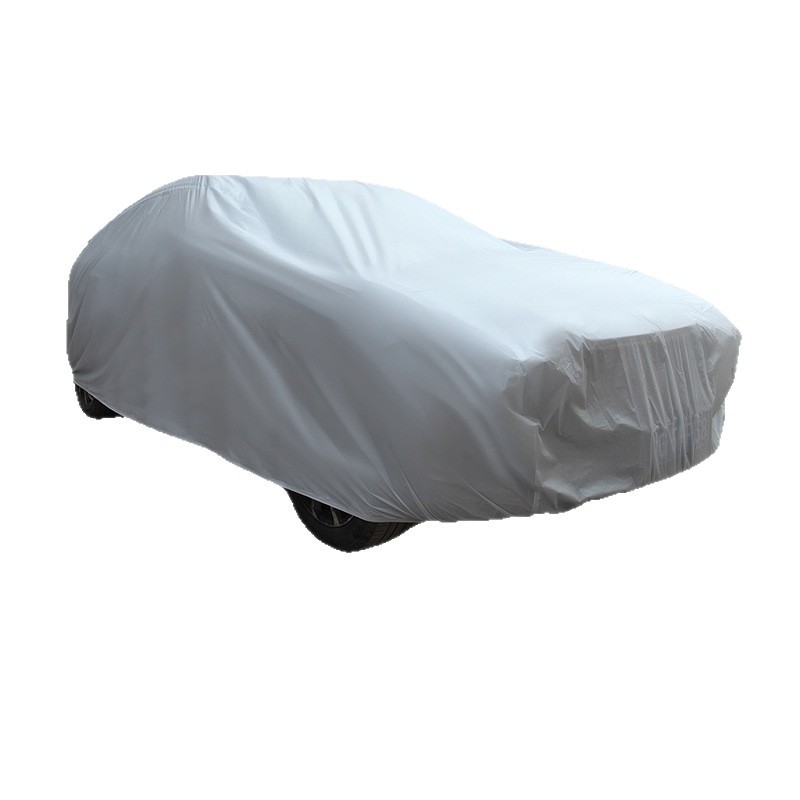 The upgraded PEVA single-layer car cover is a universal waterproof, dustproof and sunshade for the entire vehicle, providing sun protection, heat insulation and heat insulation Item Picture