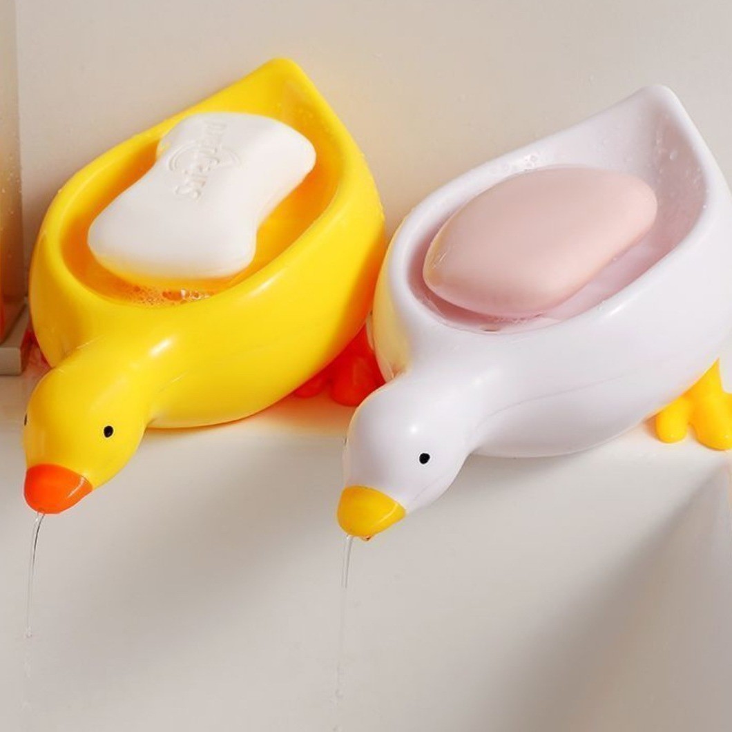 New cartoon yellow duck soap box for draining water without water accumulation, bathroom washbasin, wholesale of little duck soap box Specification image