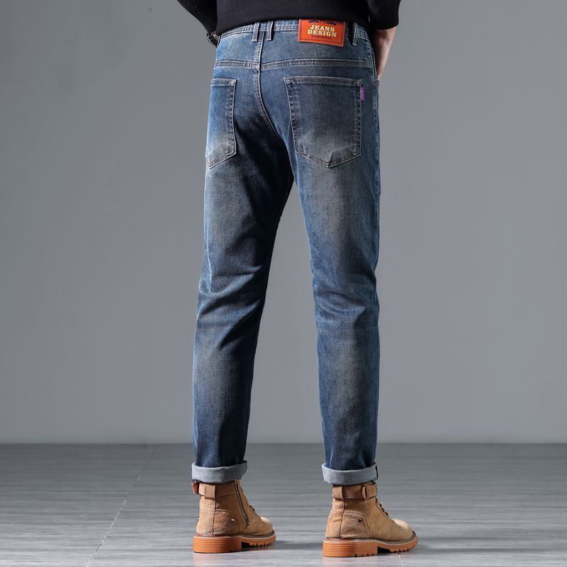 Best-selling men's wear/Autumn and winter new high-quality casual denim skinny skinny skinny jeans for men details Picture