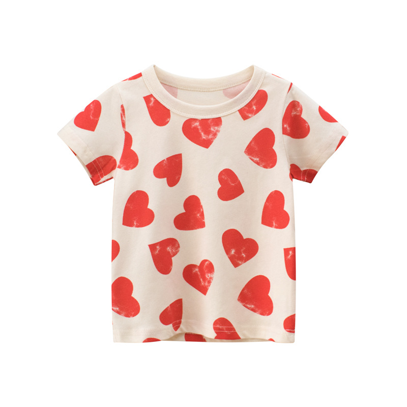Wholesale of children's short-sleeved printed T-shirts, baby clothes, girls' 2024 summer children's clothing, one-piece consignment on Instagram