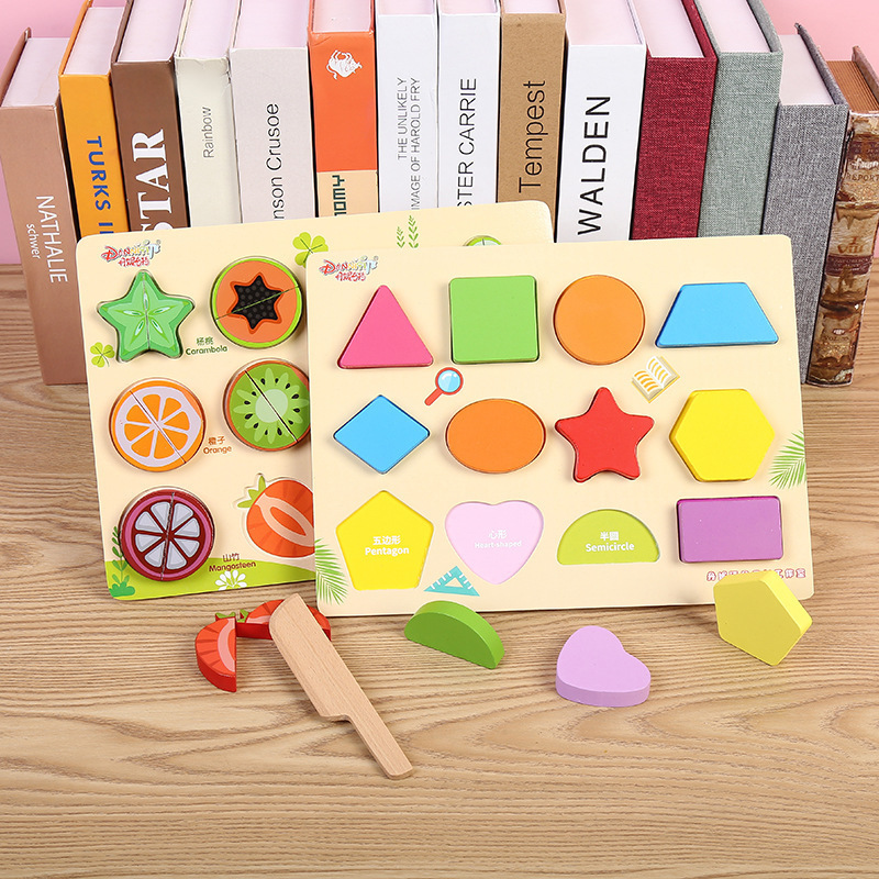 Danni Qite Infant and Toddler Children's three-dimensional Shape Letter Vegetable Animal Recognition Board Enlightenment Three-dimensional Puzzle Toy details Picture
