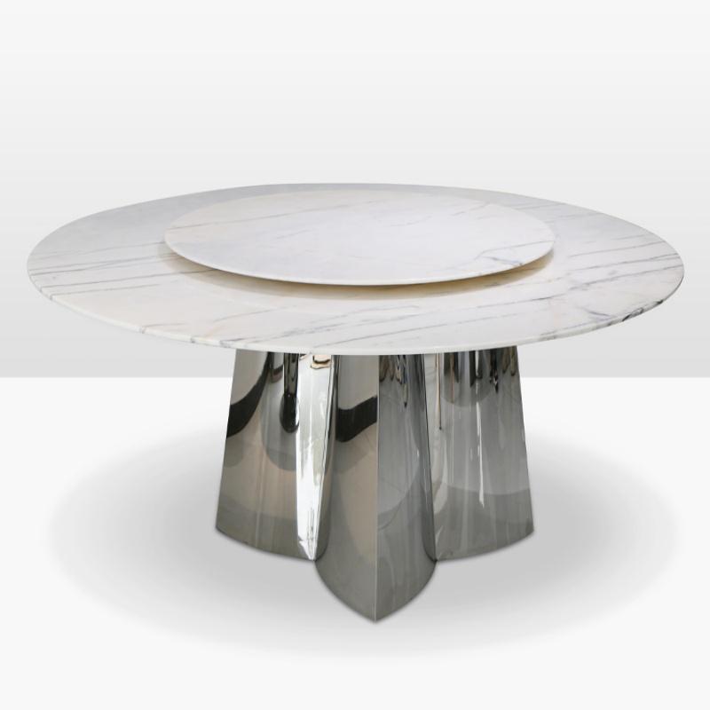 Star Factory wholesals Xiangxuemei natural marble dining tables, round Italian simple and light luxury luxury stone dining tables, household tables Item Picture