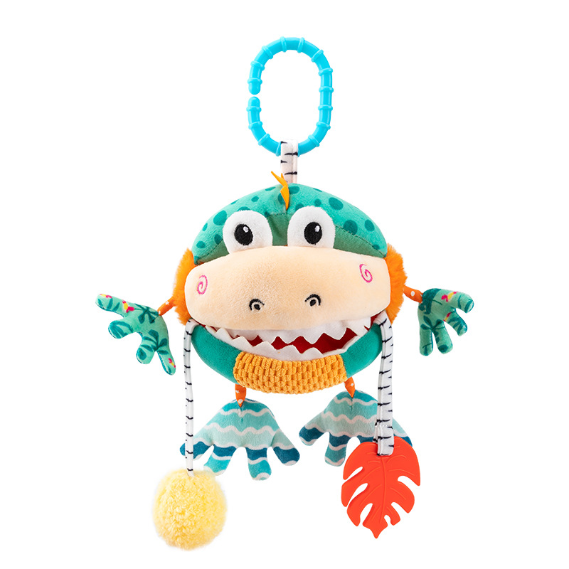 Happy monkey Baby Hand-held Ball, Baby Rattle Pendant, Visual grasping Perception Training with teething tape Item Picture