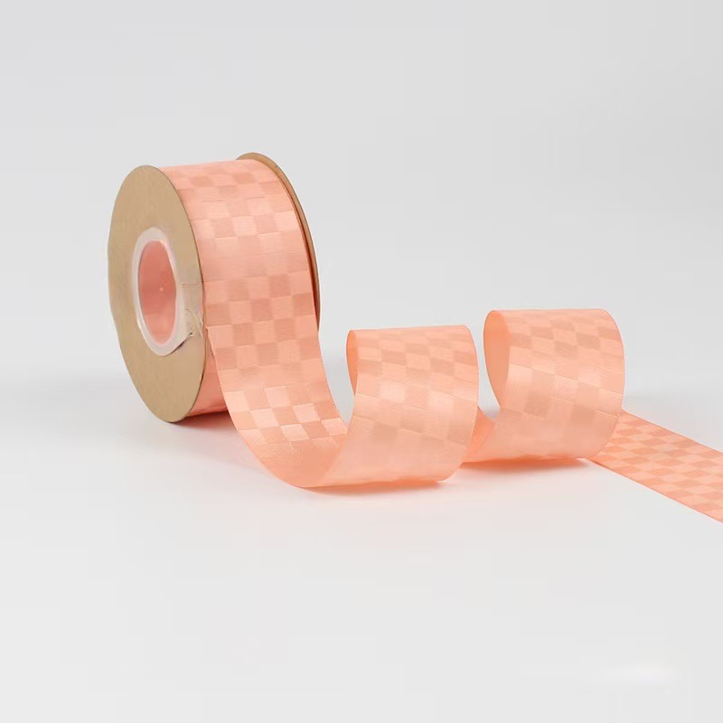 Direct sales of polyester checkered tape from the manufacturer, 50 yard per roll, large quantity discount, clothing headwear, bow and ribbon Application Scenario