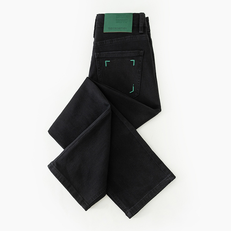 牛仔裤/带钻牛仔裤/牛仔裤阔腿/牛仔短裤女/阔腿裤白底实物图