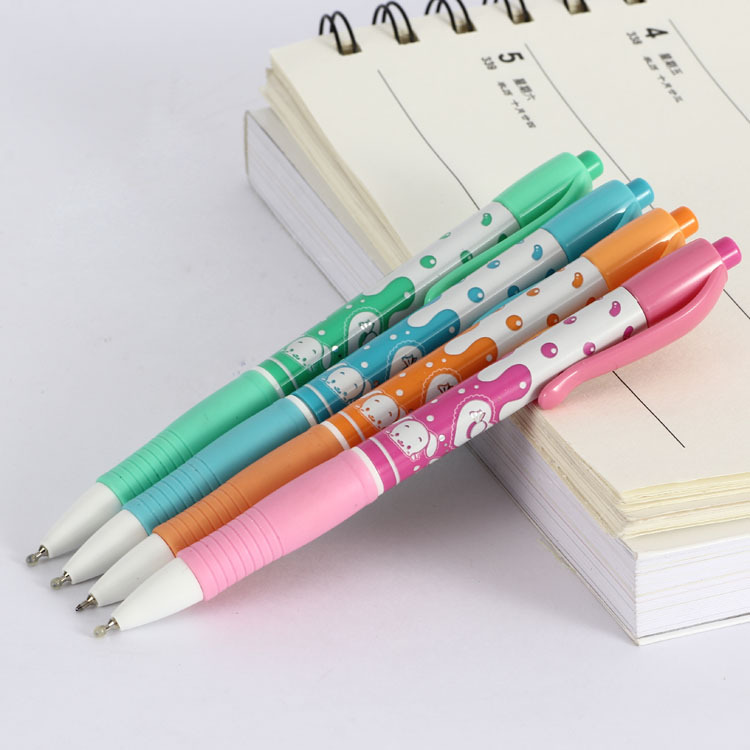 Heat transfer oil pen, cartoon oil pen, cute student pen 5862, advertising gift oil pen details Picture