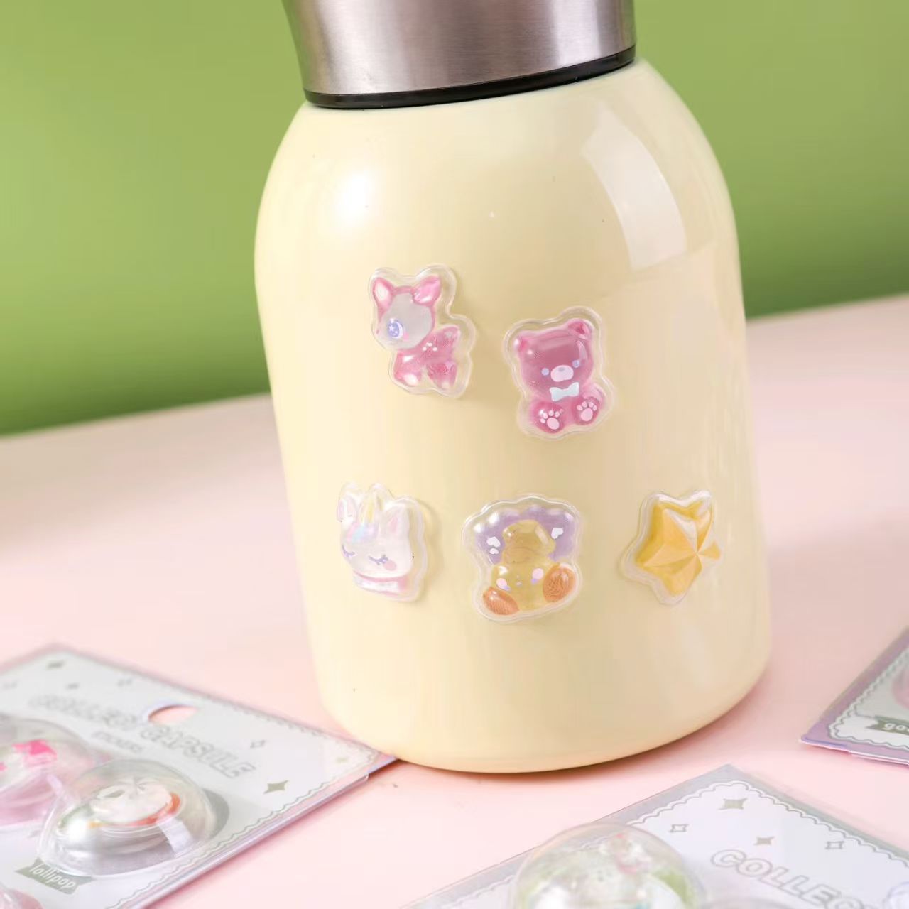 Rainbow 3D embossed sticker cartoon cute shape decorative stickers, children's stress-relieving small gifts, InS-style sticker accessories Application Scenario