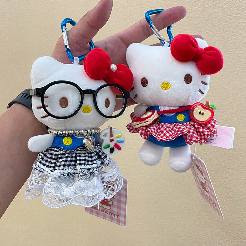 hellokitty plush toy, Hello Kitty costume, genuine kt cat keychain bag pendant details Picture