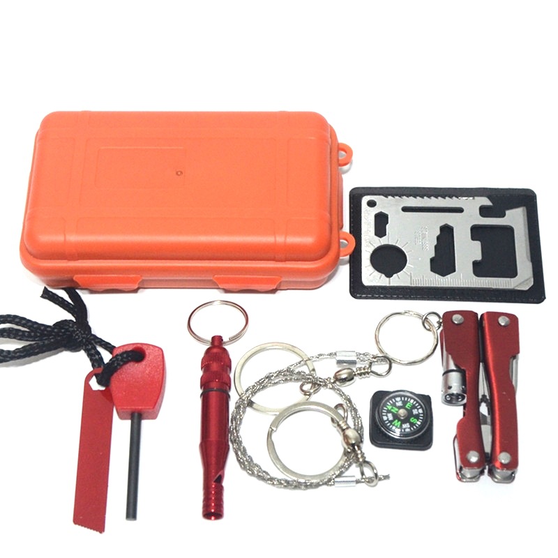 Outdoor waterproof sealed box, waterproof plastic box, SOS box, wilderness survival storage box, EDC first aid set