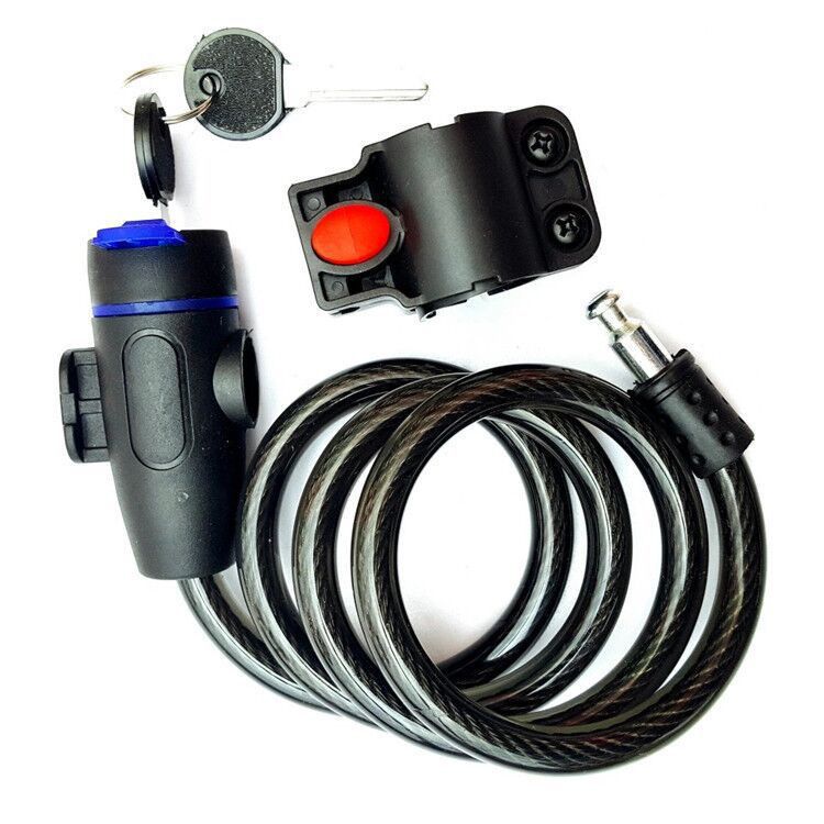 Bicycle anti-theft lock with lock frame, circular key lock, 7.5 cm in diameter and 85cm in length, bicycle steel cable lock, bicycle accessories
