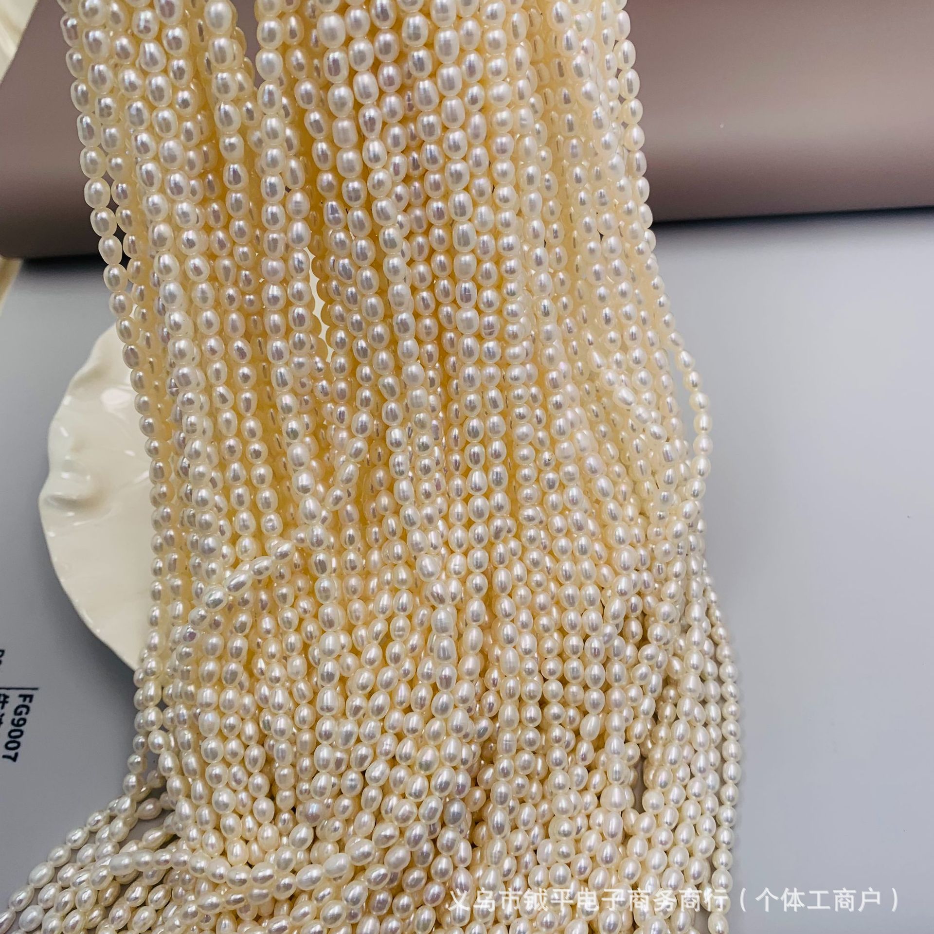 4-5mm米珠天然淡水珍珠半成品串链小珠链diy项链批发细节图