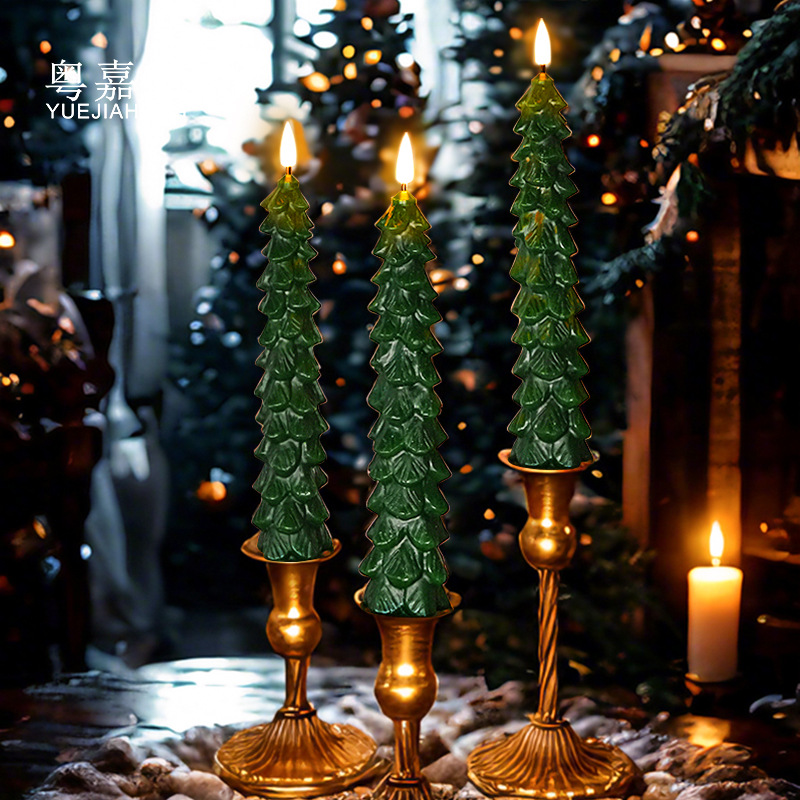 Amazon's best-selling Christmas tree pole wax 10-key remote control pine tree pole wax led electronic candle light Pinecone Halloween Application Scenario