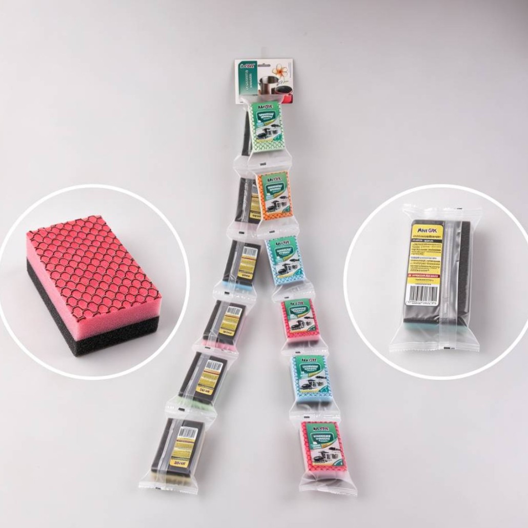 Mr.OK factory direct supply sponge scouring pads, double-sided cleaning sponges, kitchen cleaning sponges, dishwashing sponges, pot scrubbing sponges