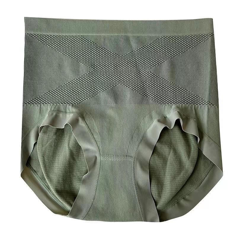 X黑绷带高腰大码收腹女士内裤女蚕丝纯棉底档无痕塑型三角裤批发白底实物图