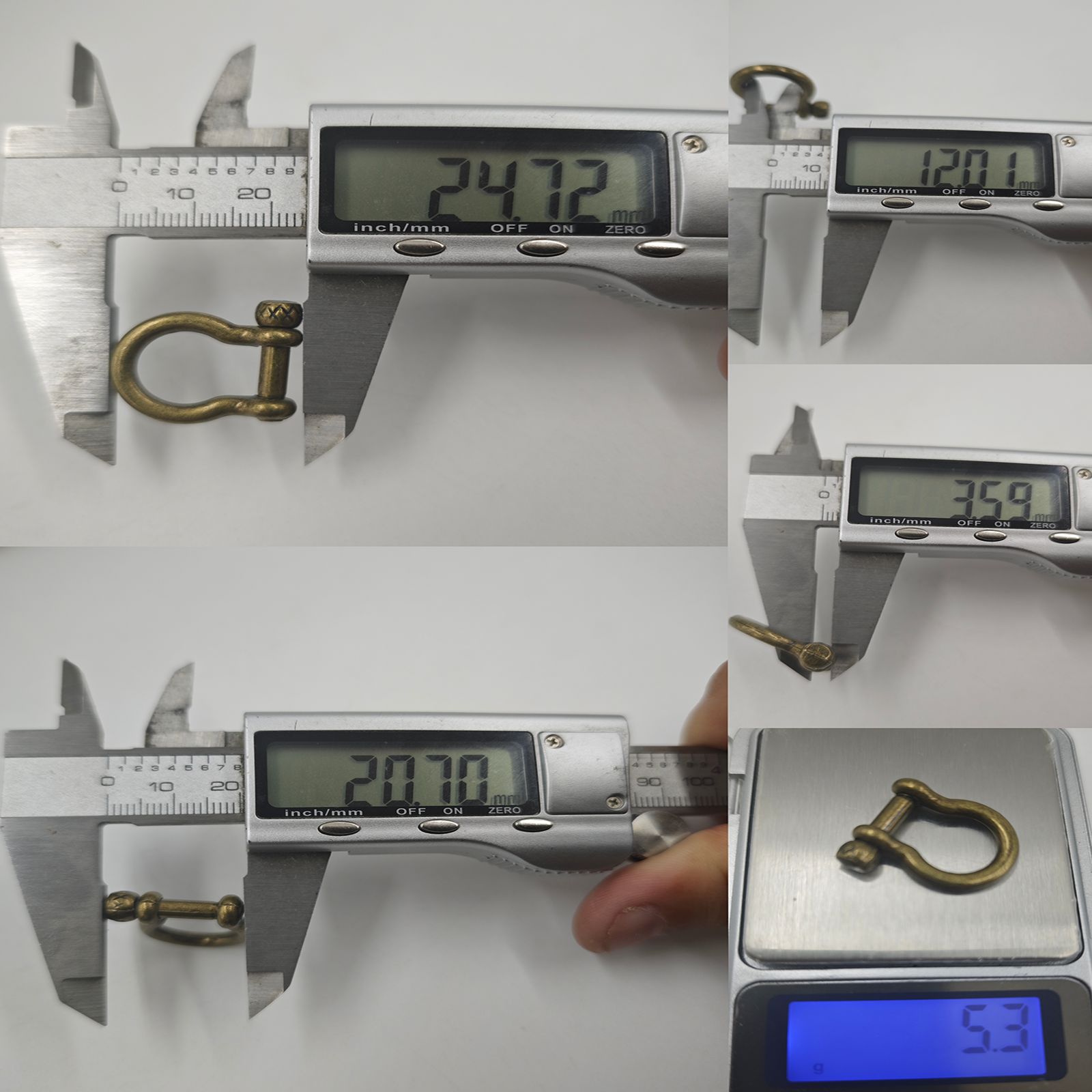 Bronze horse hoof buckle diy luggage hardware handcrafted leather goods accessories with screws, zinc alloy arched horse hoof buckle Specification drawing