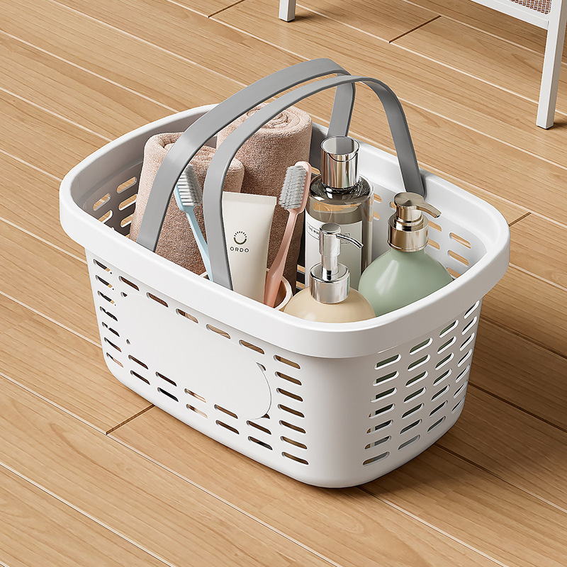 日式简约杂物整理收纳筐收纳零食玩具塑料置物篮 宿舍厨房杂物筐详情图5