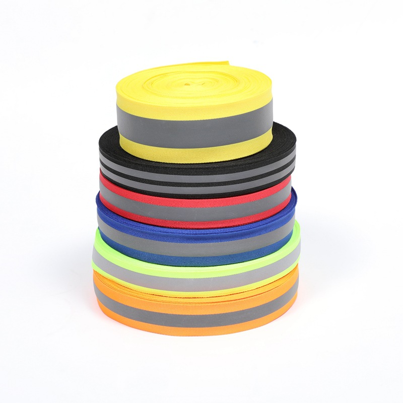 源头厂家高亮反光织带反光布反光材料荧光带夜光安全带消防服交通