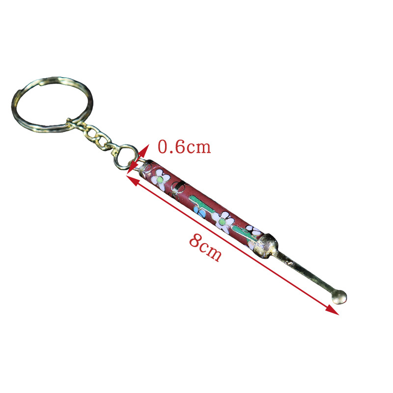 Beijing Cloisonne vintage collection, traditional polished keychain with cloisonne enamel, pendant ear scoop Item Picture