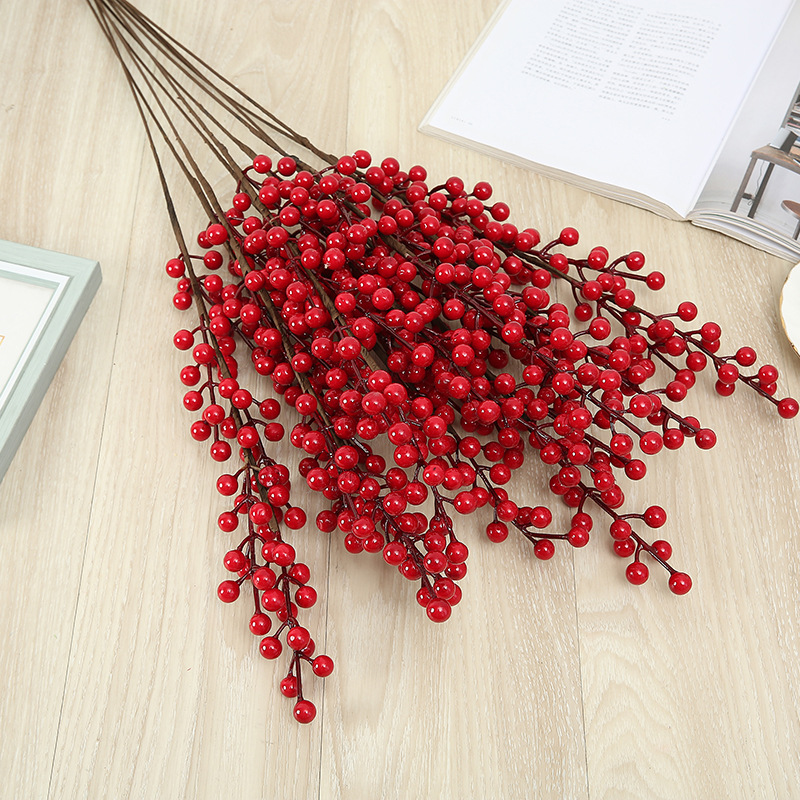 Wholesale of artificial flowers such as money fruit, red fruit, Holly berry, foam fruit, New Year's flowers, Christmas home decoration artificial flowers Item Picture