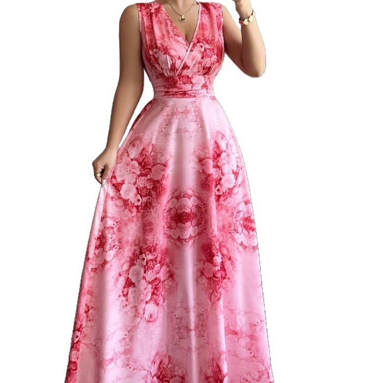 Beach dress, Bohemian long dress, coat, women's summer 2025 new style waist-cinching and slimming seaside vacation dress Item Picture
