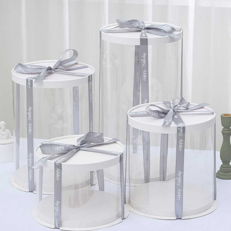 圆形透明蛋糕盒子4寸6寸8寸10寸12寸单双层特加高生日蛋糕包装盒