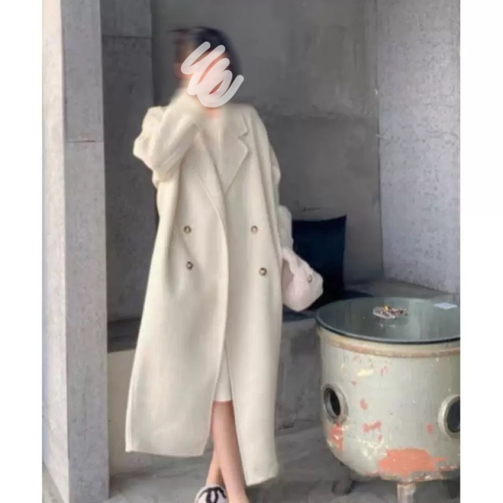 【高版本羊驼绒】高端韩版百搭茧型双面羊毛大衣女中长款毛呢外套