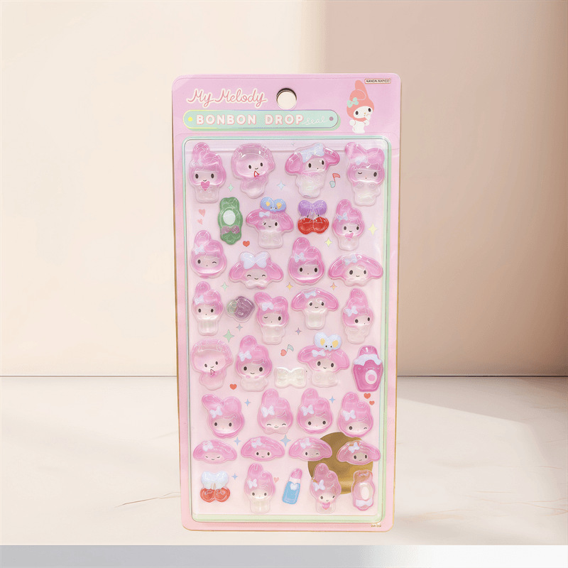 Japanese-style crystal Sanrio, cinnamon dog, Melody fun stickers, cartoon mobile phone, 3d relief decoration, three-dimensional Specification drawing