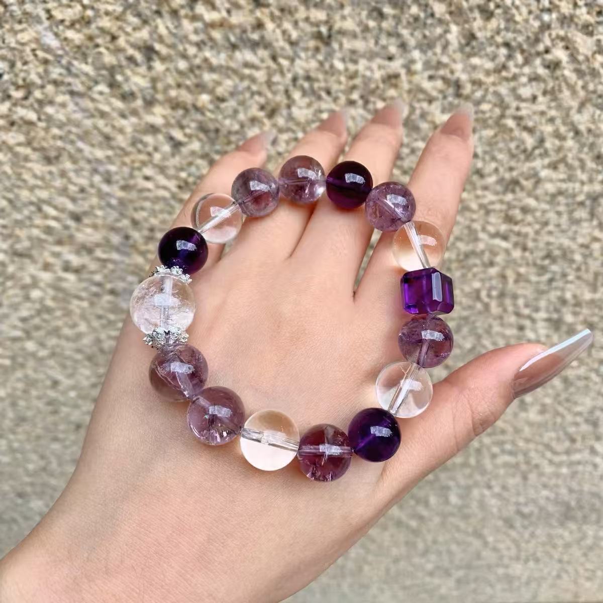 【紫气东来】蛇年手串天然紫水晶手链天然九紫离火新款紫水晶手链细节图