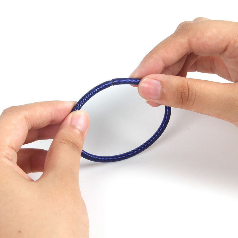 Cross-border elastic pressure steel ring bracelet toy wholesale decoration activity meridian silver wrist massage spring bracelet Specification image