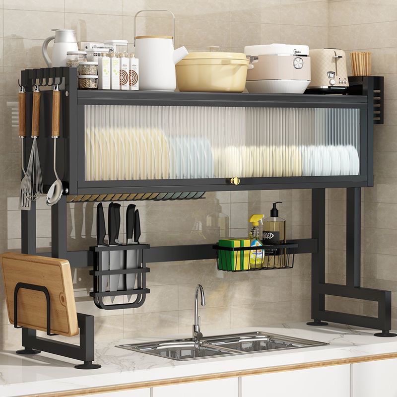Kitchen sink storage rack, countertop, dust-proof and water-draining rack for dishes, multi-functional sink, simple bowl cabinet, storage wonder