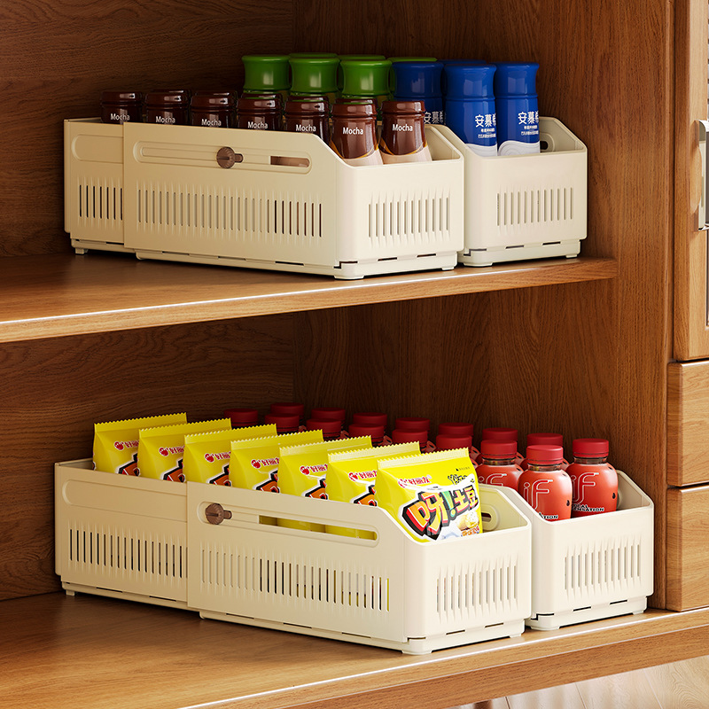 Retractable drawer storage box, retractable drawer box, iins partition and organization box, desktop storage basket, student stationery compartments Specification image