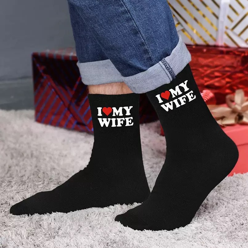 【 Cross-border Bestsellers 】 Men's tall jacquard socks for fun Anniversary, Creative Valentine's Day, couple birthday gifts, cross-border socks
