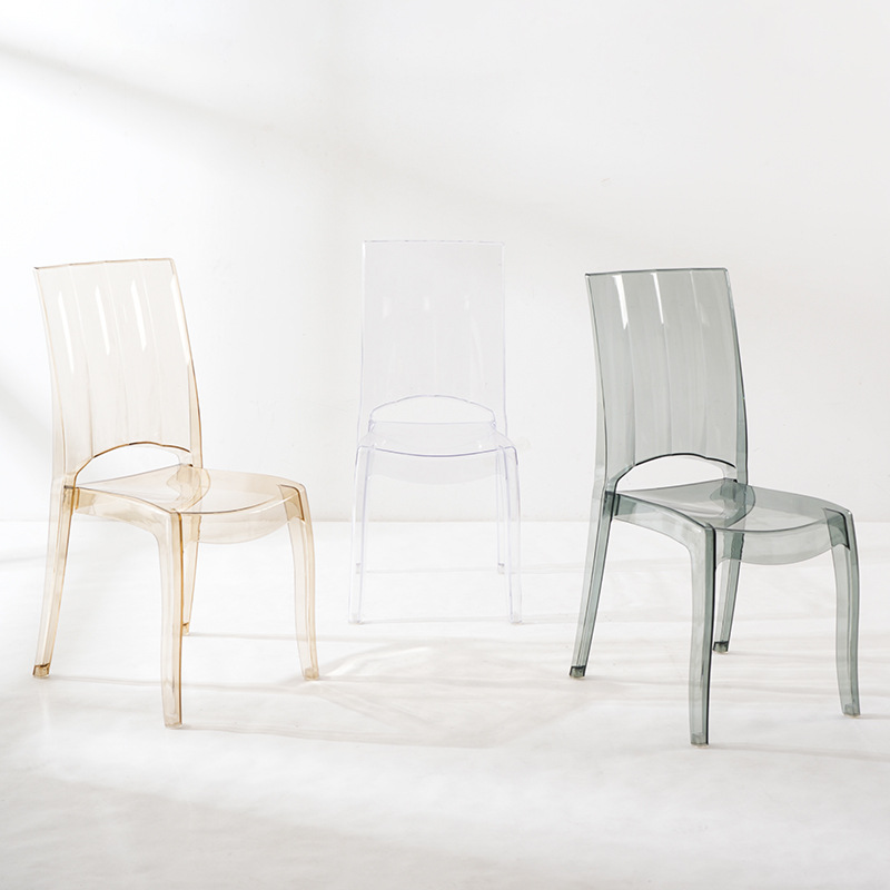 简约星辰现代酒店大堂洽谈区透明树脂靠背椅子吧台餐厅亚克力凳子家用