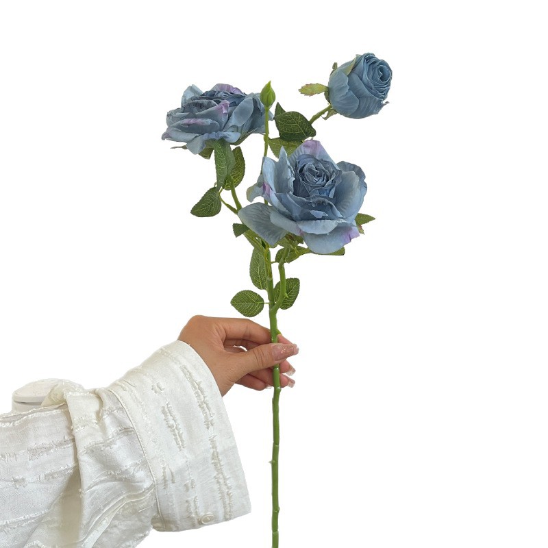 仿真花DIY发饰配件/仿真花/5朵塑膠花/假花/假花批发白底实物图