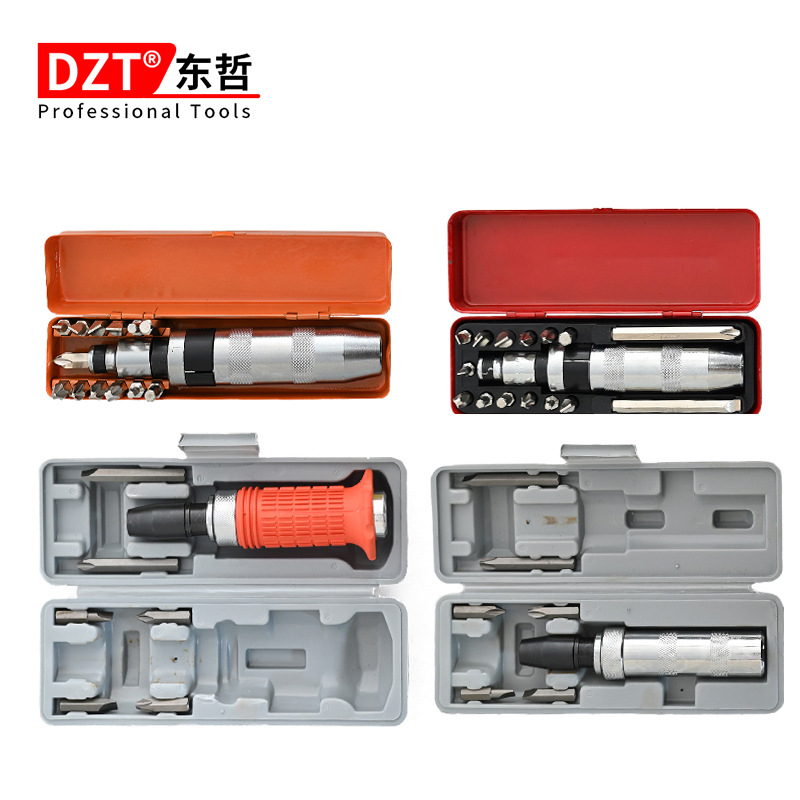 Factory direct sales of 14-piece impact screwdriver head set, screwdriver screwdriver set, iron box, chromium-vanadium steel tool set Specification drawing