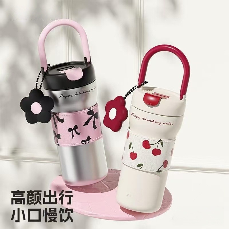 Light luxury hand-held water cup, 316 stainless steel insulated cup, high appearance level, outdoor large-capacity coffee cup for girls, travel cup Specification image