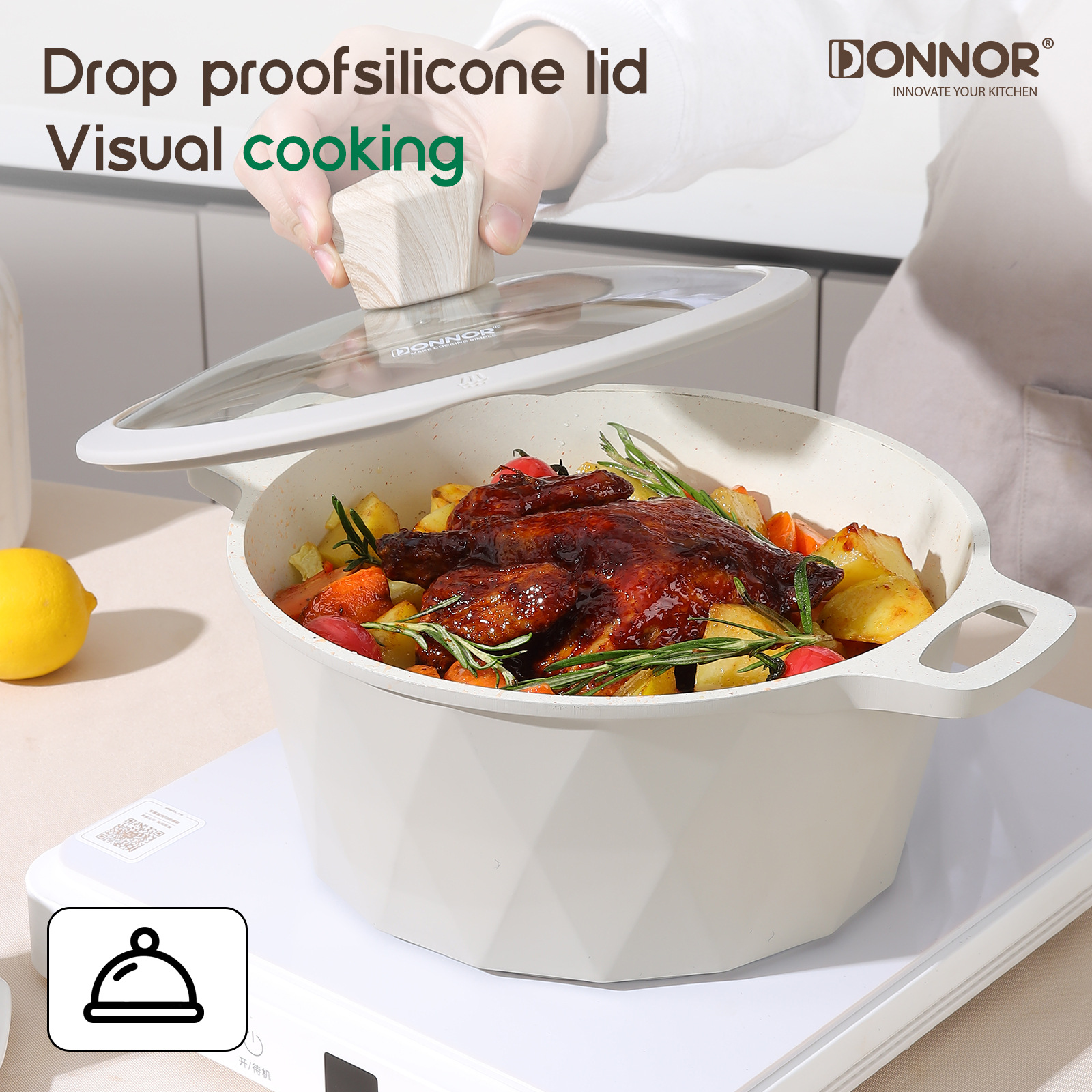 Donnor big diamond 21pcs set sartén plato pizza set antiadherente revestimiento exterior granito details Picture