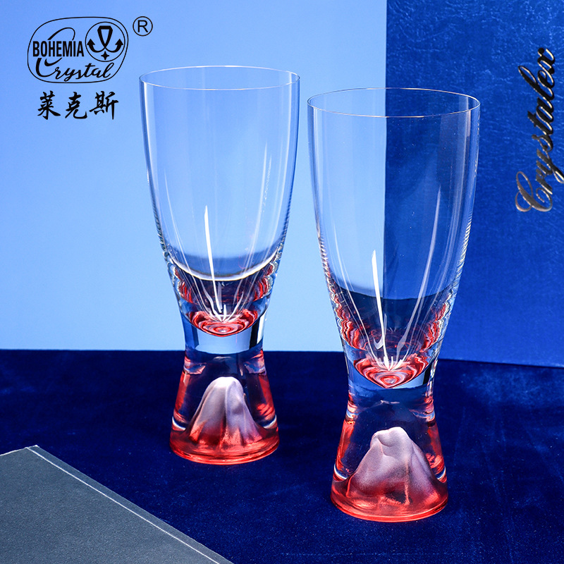 Czech imported crystal beer mugs, high-quality, high-end beverage cups, gift box set for the Qixi Festival details Picture