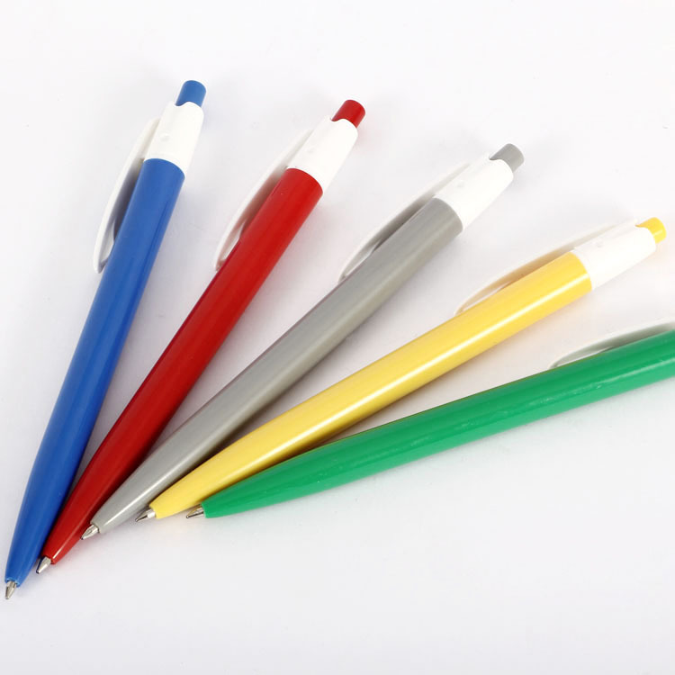 Tianfeng Factory directly supplies color rod ballpoint pens without rubber sleeves, gift ballpoint pens, 572 plastic press ballpoint pens details Picture