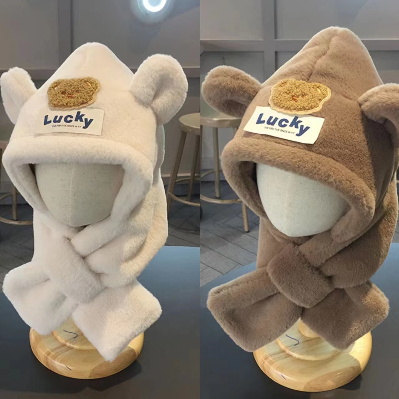 Winter warm hats and scarves for babies, thickened with fleece, windproof and ear-protecting. Thickened fleece hats for boys and girls