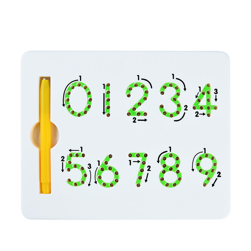 Wholesale of Arabic numeral color box magnetic drawing board, children's early education and intelligence magnetic writing board with pen toys Item Picture