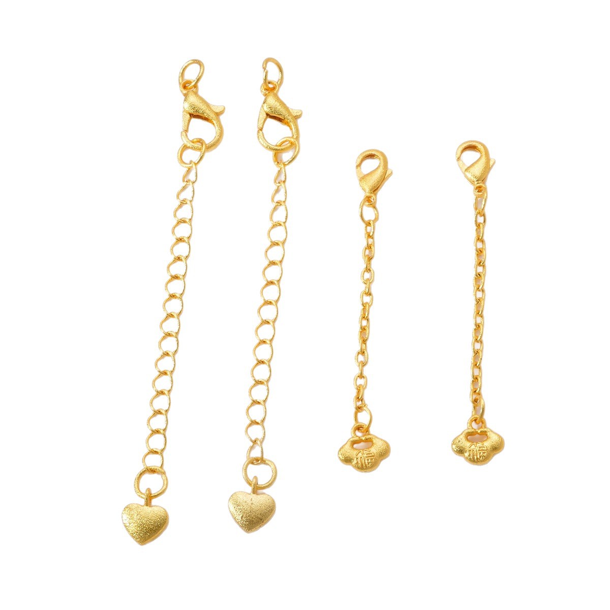 Sand gold high color retention lobster buckle heart extension chain necklace buckle bracelet multi-circle pendant DIY accessory handcrafted decoration Item Picture