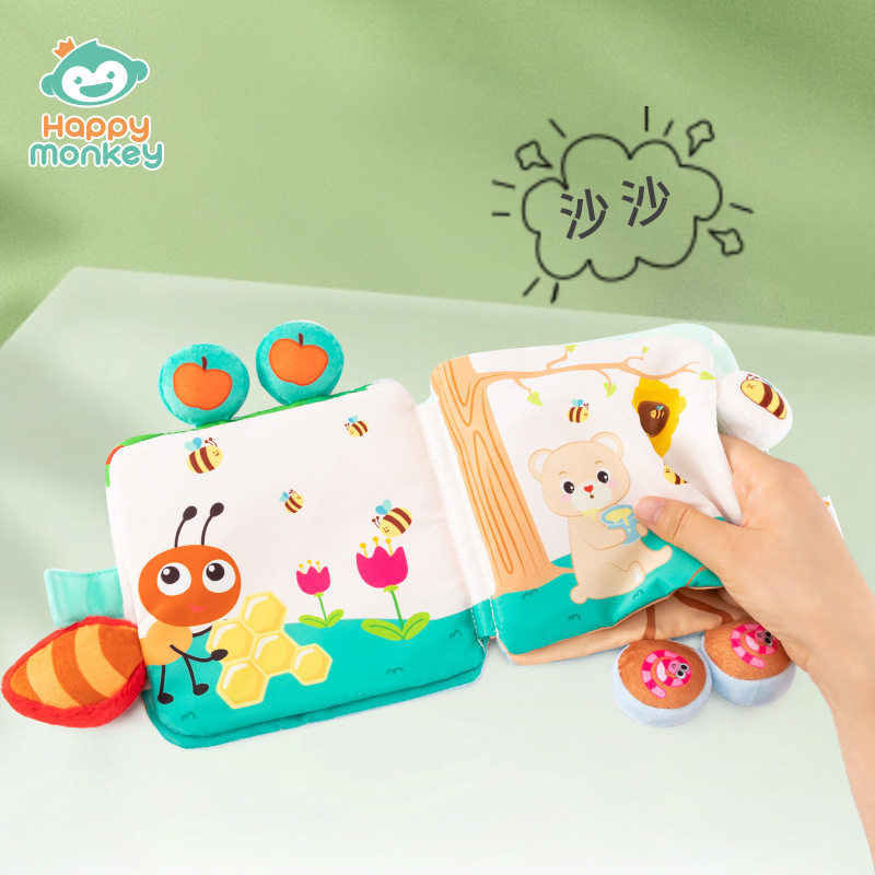 Happy monkey, the newborn baby of the Happy Monkey King, has a bell cloth book that can't be torn and can be chewed. It has three-dimensional cognition Application Scenario