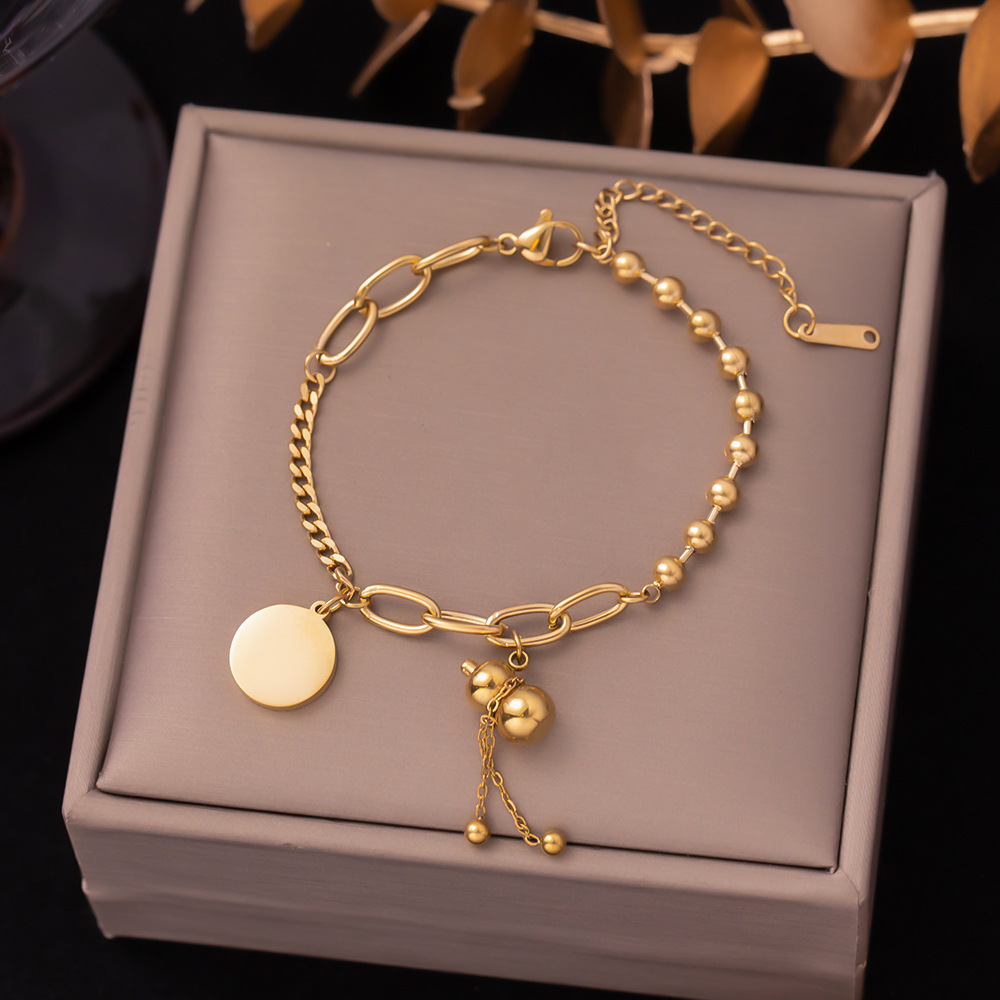 New fashionable commuting titanium steel bracelet women's light luxury jewelry, Korean non-fading couple bracelet spring women's wholesale Specification drawing