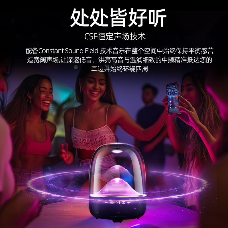 MF100 Harman Kardon Glass 5th Generation Wireless Bluetooth Speaker, desktop subwoofer, high-power Bluetooth speaker details Picture