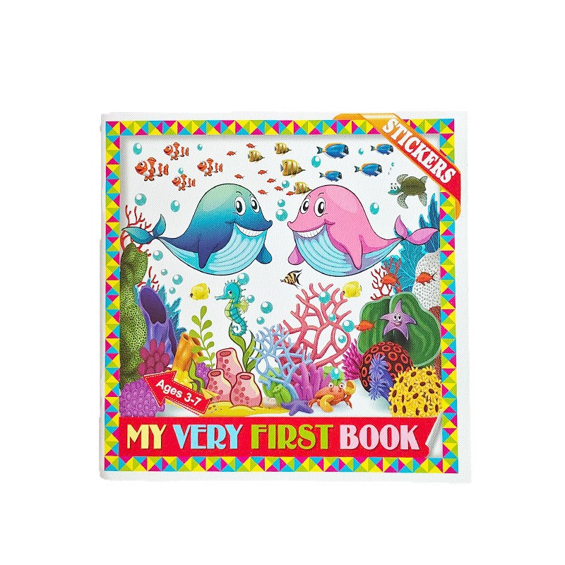 跨境英语填色本A4涂色描红本幼儿3-7岁儿童益智动脑宝宝画画绘画白底实物图