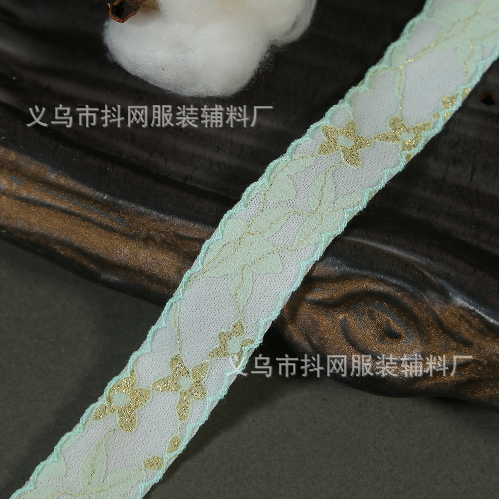 2.7cm three-dimensional lace webbing, flower cake, DIY headwear, bow, packaging material, silk ribbon Specification image