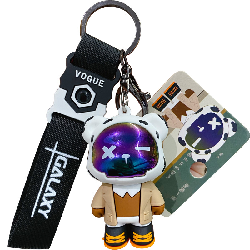 Baimao Original cool and trendy bear keychains, cute, fashionable and exquisite plastic resin figurines, key chains, couple bag pendants Item Picture