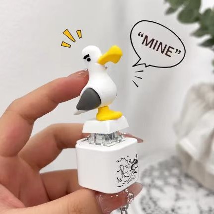 Cross-border mine Seagull voice button illuminated electronic pendant, stress-relieving bird sound Little duck creative keychain