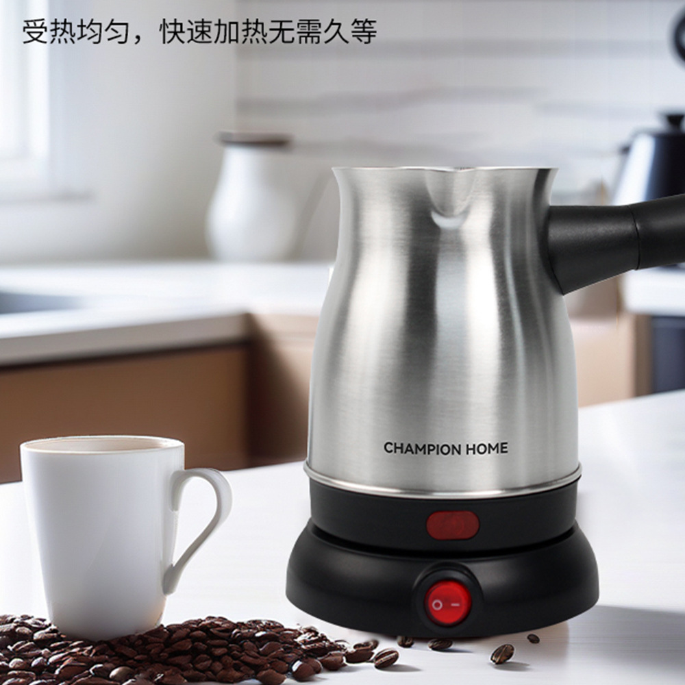 Factory direct sales of 0.8L split stainless steel electric coffee pot from Turkey, Middle East, customized with anti-dry-burning and anti-overflow functions details Picture